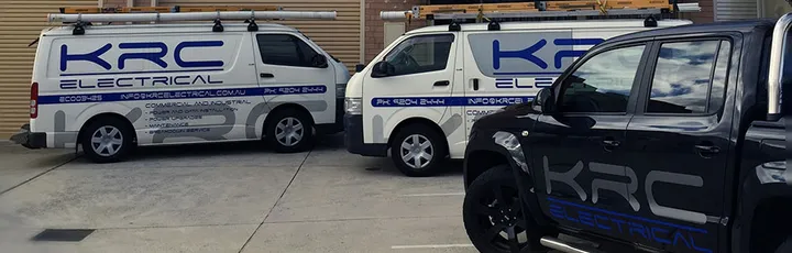 KRC Electrical's branded vans ready for residential service calls across Perth