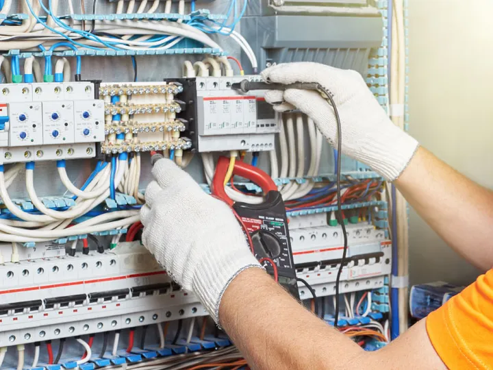 KRC electrician working on a commercial electrical installation