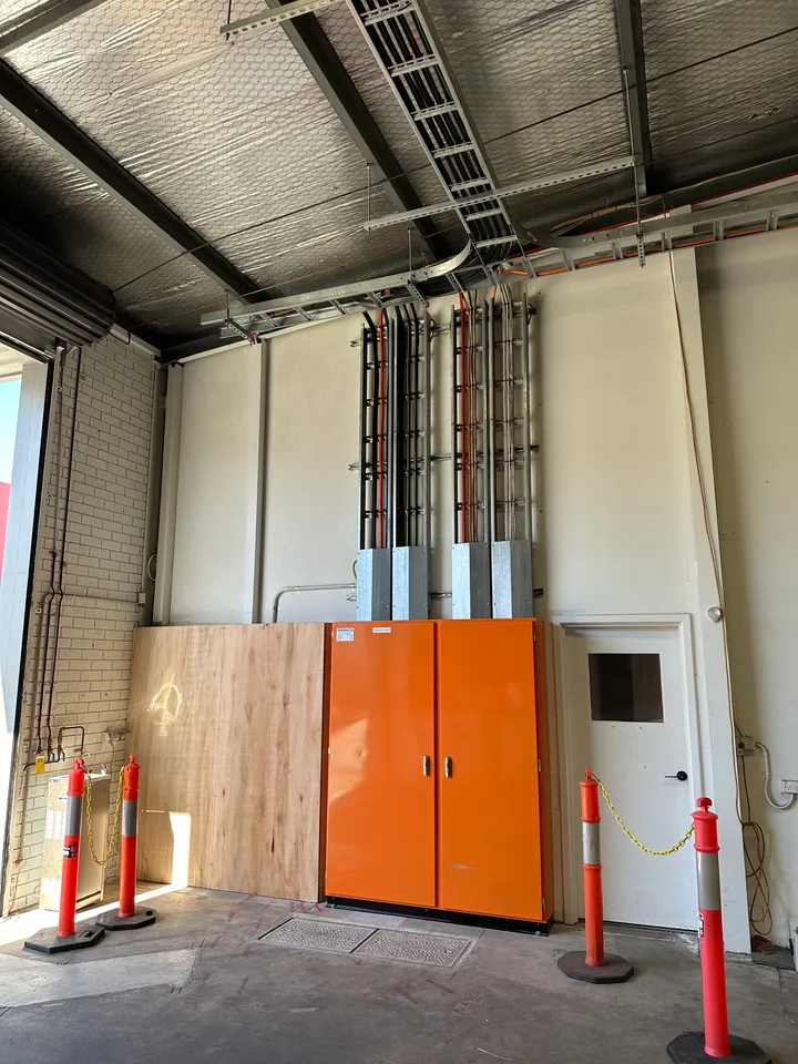 New 630A main distribution board and cable risers installed by KRC inside the ALS Metallurgy factory