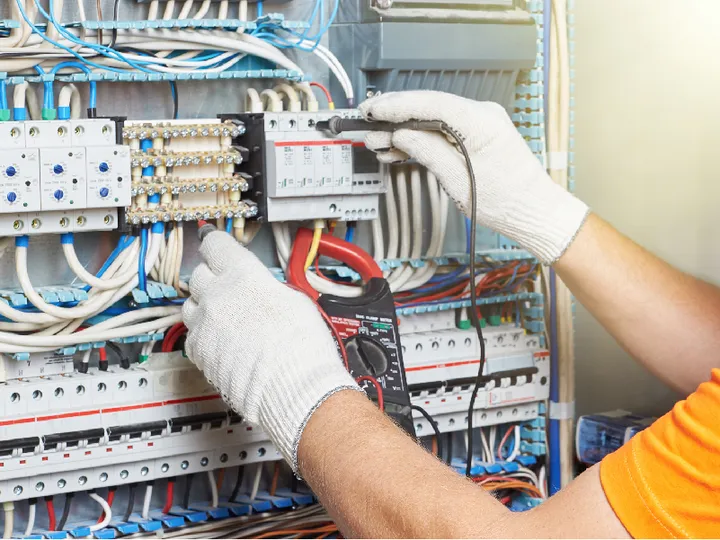 KRC electrician working on a commercial electrical installation in Perth