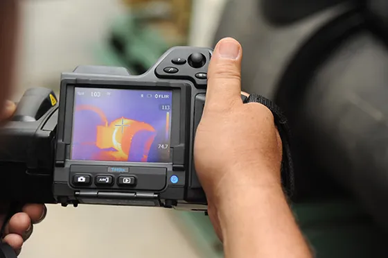 Thermal imaging camera reading of a switchboard